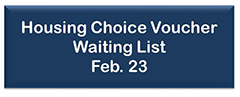 graphic stating Housing Choice Voucher Waiting List Feb. 23